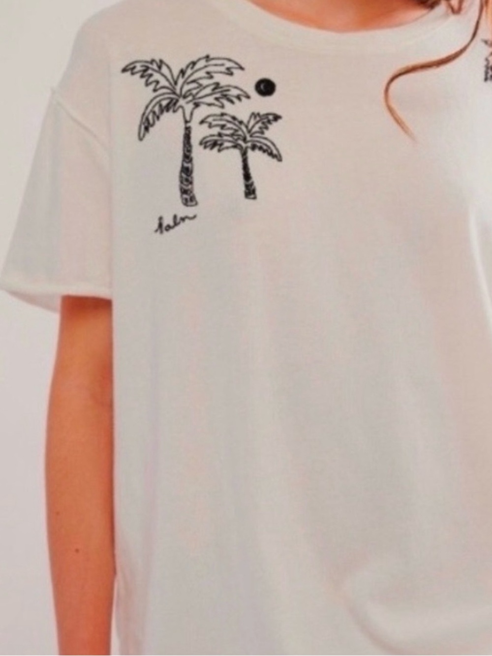 We The Free by Free People: “Palm Tee”in White. NWT
